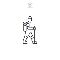Hiker Icon symbol illustration isolated on white background vector