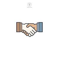 Handshake Icon symbol illustration isolated on white background vector