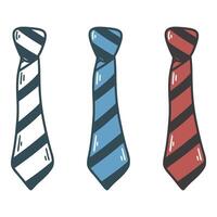 Simple hand drawn tie set vector