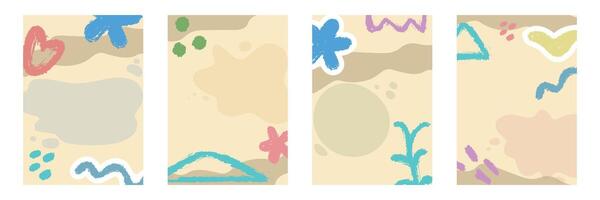 Set of vertical abstract templates for poster, banner, cover, card, story in contemporary style vector