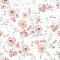 Seamless abstract flower blooming design. Pattern with floral seamless. Grunge textured abstract art with flower and plants in watercolor style. vector