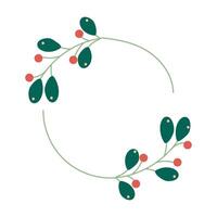 Christmas tree wreath hand drawn isolated on white background vector