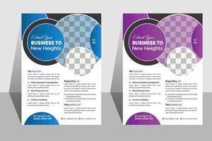 Business flyer design template , Leaflet presentation. A bundle of 2 templates of Red and Blue color a4 size flyer template. vector