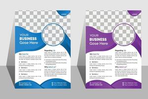 Business flyer design template , Leaflet presentation. A bundle of 2 templates of Red and Blue color a4 size flyer template. vector