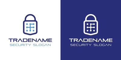 Initial F Lowercase Smart Lock Logo, Perfect for Digital Padlock and Residential Security Services vector