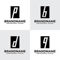 Letters B D P Q Square Dynamic Logo Set, suitable for any business vector