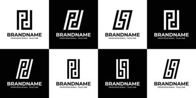 Letters PD and BQ Monogram Logo, suitable for any business PD, DP, BQ, or QB initials vector
