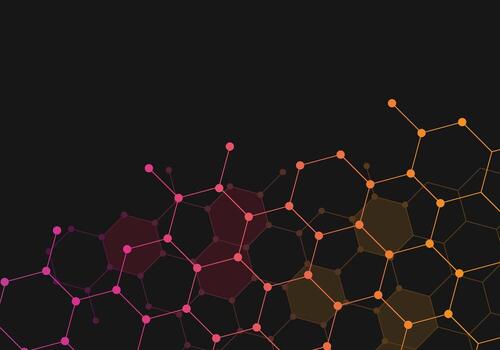 Abstract gradient connection hexagon background. vector