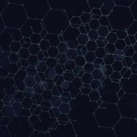 Gradient connection hexagon background. vector