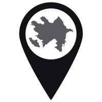 Azerbaijan map. Map of Azerbaijan on map pin icon black color isolated vector