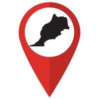 Morocco map. Map of Morocco on map pin icon red color isolated vector