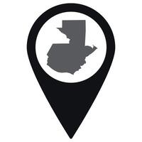 Guatemala map. Map of Guatemala on map pin icon black color isolated vector