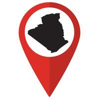 Algeria map. Map of Algeria on map pin icon red color isolated vector