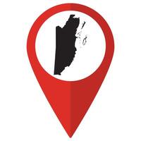 Belize map. Map of Belize on map pin icon red color isolated vector