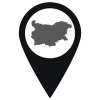 Bulgaria map. Map of Bulgaria on map pin icon black color isolated vector