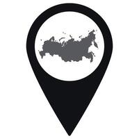 Russia map. Map of Russia on map pin icon black color isolated vector