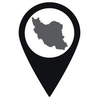 Iran map. Map of Iran on map pin icon black color isolated vector