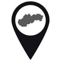 Slovakia map. Map of Slovakia on map pin icon black color isolated vector