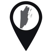Belize map. Map of Belize on map pin icon black color isolated vector