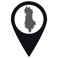 Albania map. Map of Albania on map pin icon black color isolated vector