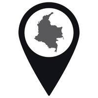 Colombia map. Map of Colombia on map pin icon black color isolated vector