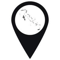 Bahamas map. Map of Bahamas on map pin icon black color isolated vector
