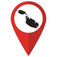 Malta map. Map of Malta on map pin icon red color isolated vector