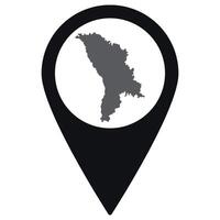 Moldova map. Map of Moldova on map pin icon black color isolated vector