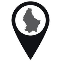 Luxembourg map. Map of Luxembourg on map pin icon black color isolated vector