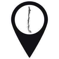 Chile map. Map of Chile on map pin icon black color isolated vector