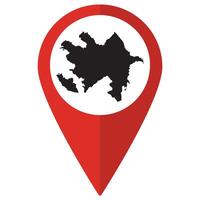 Azerbaijan map. Map of Azerbaijan on map pin icon red color isolated vector