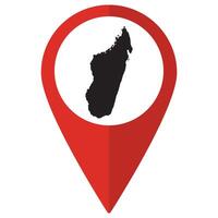 Madagascar map. Map of Madagascar on map pin icon red color isolated vector