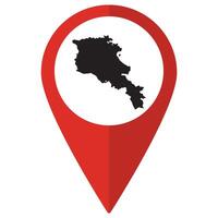 Armenia map. Map of Armenia on map pin icon red color isolated vector
