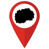 North Macedonia map. Map of North Macedonia on map pin icon red color isolated vector