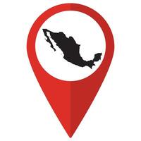 Mexico map. Map of Mexico on map pin icon red color isolated vector
