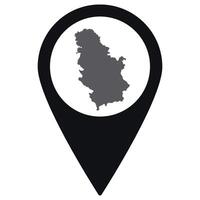 Serbia map. Map of Serbia on map pin icon black color isolated vector