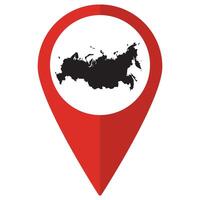 Russia map. Map of Russia on map pin icon red color isolated vector