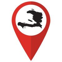 Haiti map. Map of Haiti on map pin icon red color isolated vector