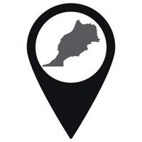 Morocco map. Map of Morocco on map pin icon black color isolated vector
