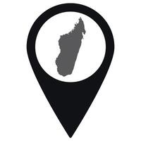 Madagascar map. Map of Madagascar on map pin icon black color isolated vector