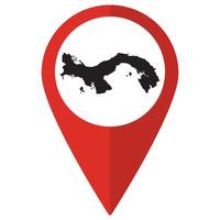 Panama map. Map of Panama on map pin icon red color isolated vector