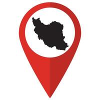 Iran map. Map of Iran on map pin icon red color isolated vector