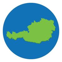 Austria map. Map of Austria in green color and blue globe shape vector