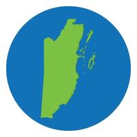 Belize map. Map of Belize in green color and blue globe shape vector