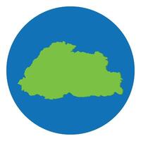 Bhutan map. Map of Bhutan in green color and blue globe shape vector