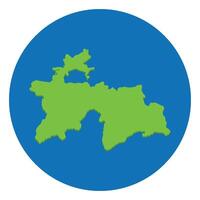Tajikistan map. Map of Tajikistan in globe design with blue circle vector