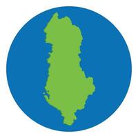 Albania map. Map of Albania in green color and blue globe shape vector