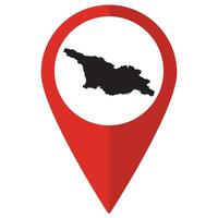 Georgia map. Map of Georgia on map pin icon red color isolated vector