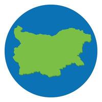 Bulgaria map. Map of Bulgaria in green color and blue globe shape vector