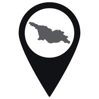 Georgia map. Map of Georgia on map pin icon black color isolated vector
